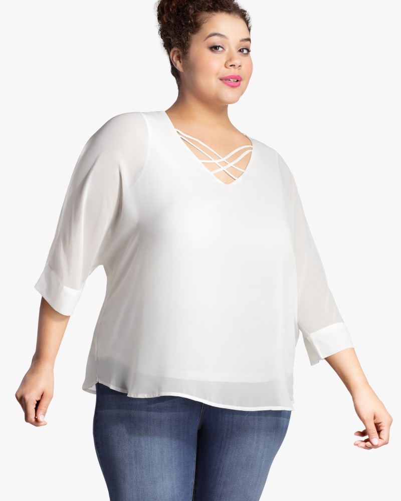 Front of plus size Nicole Printed Kimono Top by East Adeline | Dia&Co | dia_product_style_image_id:117916